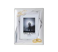 Valenti & Co - Marco de fotos de plata 18 x 24 cm. Ideal como regalo para bodas de oro, 50 años de matrimonio o para el 50 aniversario de familiares, abuelos o mamá y papá.