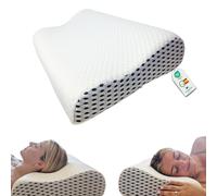 VALENTIA MEDICAL Almohada Viscoelástica Cervicales y Cuello - Doble Altura - Ergonómica - Funda Supersuave Lavable + Funda Interior -Optima Firmeza- Almohada Cervicales - Alivio de Cuello y Hombros
