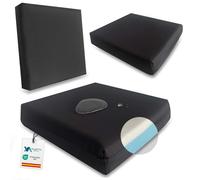 VALENTIA MEDICAL Cojin Antiescaras Viscoelastico Impermeable para Silla Ruedas con Funda Lavable Antigoteo Alivio Dolor Coxis Lumbar Ortopedico Ergonomico Oficina Coche Ancianos Incontinencia