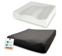 VALENTIA MEDICAL Cojin Antiescaras Viscoelástico para Silla Ruedas con Funda Lavable Antideslizante Alivio Coxis Dolor Lumbar Ortopedico Ergonomía Adultos Prevención Escaras Oficina Coche Sofa Hogar