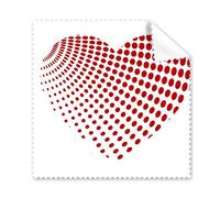 Valentín Día Corazón en Forma de Corazón Rojo radiado Lunares Ilustración Patrón Gafas Paño de Limpieza de la Pantalla del teléfono Limpiador 5 Piezas