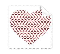 Valentín día corazón forma círculos rojos repetición ilustración patrón gafas paño de limpieza teléfono limpiador de pantalla 5 piezas