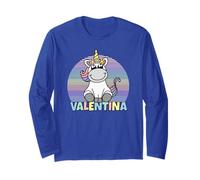 Valentina Nombre Nombre Unicornio Arco Iris Manga Larga