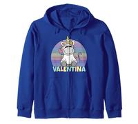 Valentina Nombre Nombre Unicornio Arco Iris Sudadera con Capucha
