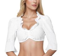 Valentine Damen 1PC Bügel Dessous Spitzenweste Damen Elegante Dirndlbluse schwarze Dirndlbluse Spitzenbluse für Oktoberfest Dessous, beige, 4XL