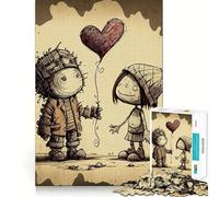 Valentine Doodle III Rompecabezas de 1000 Piezas para Adolescentes Juego de concentración Mental Corte de precisión Bordes Lisos Juego para Rellenar Calcetines navideños (38x52cm)