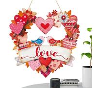 Valentine Door Decorations | Love Heart Outdoor Wooden Sign | Romantic Porch Hanger | For Indoor Outdoor Living Room Bedroom Wall Window Wedding Anniversaries Couples