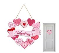 Valentine Door Decorations Wooden Heart | Señal de porche de corazón de madera para la puerta delantera, decoración interior/exterior para sala de estar, tienda, café, , pared, ventana, boda