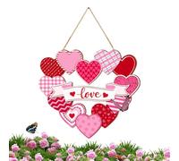 Valentine Door Decorations Wooden Heart | Wooden Love Heart Porch Sign For Front Door, Indoor/Outdoor Decoration For Living Room, Store, Cafe, Party, Wall, Window, Wedding, Valentine's Day Gift