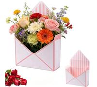 Valentine Envelope Boxes, Florist Bouquet Envelope Boxes, Envelope Gift Box, Folding Hand Hold, Folding Hand Hold, Gift for Valentines Day Florist Wedding Party Birthdays (A-2PCS)