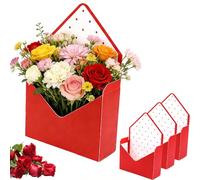 Valentine Envelope Boxes, Florist Bouquet Envelope Boxes, Envelope Gift Box, Folding Hand Hold, Folding Hand Hold, Gift for Valentines Day Florist Wedding Party Birthdays (C-4PCS)