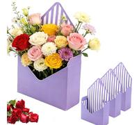 Valentine Envelope Boxes, Florist Bouquet Envelope Boxes, Envelope Gift Box, Folding Hand Hold, Folding Hand Hold, Gift for Valentines Day Florist Wedding Party Birthdays (D-4PCS)