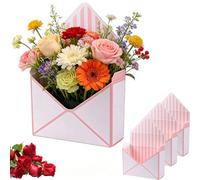 Valentine Envelope Boxes, Florist Bouquet Envelope Boxes, Envelope Gift Box, Folding Hand Hold, Folding Hand Hold, Gift for Valentines Day Florist Wedding Party Birthdays (A-4PCS)