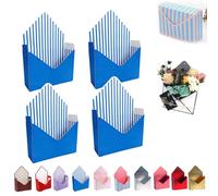 Valentine Envelope Boxes, Valentines Day Red Envelope Gift Box, Florist Bouquet Envelopes Boxes, Folding Hand Hold, for Valentine's Day, Birthday Party Decoration Supplies (C,4pcs)