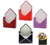 Valentine Envelope Boxes,Valentines Day Red Envelope Gift Box,Romantic Foldable Flower Wrapping Paper Box,Double-Sided Laminated Thickened Envelope Flower Bouquet Gift Boxes (4A)