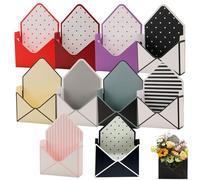 Valentine Envelope Boxes,Valentines Day Red Envelope Gift Box,Romantic Foldable Flower Wrapping Paper Box,Double-Sided Laminated Thickened Envelope Flower Bouquet Gift Boxes (10B)