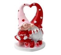 Valentine Gnome Decorations - Crafted Resin Figures, Cute Love Ornaments | Mini Gnomes with Festive Touch Feature, Decorative Items for Bookcase Shelf, Desk, Living Room Table, Holiday Home Dec