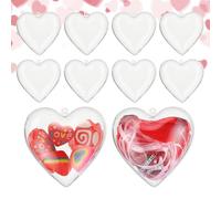 Valentine Heart Boxes - Clear Storage Organizer, 10 Piece Empty Wrapping Box | Durable Storage System, Multi Purpose Organizer for New Year Wedding Cards Ribbons Photos Toys Indoor Outdoor Ga