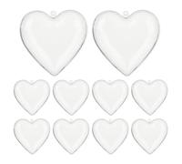 Valentine Heart Boxes - Clear Storage Organizer, 10 Piece Empty Wrapping Box | Durable Storage System, Multi Purpose Organizer for New Year Wedding Cards Ribbons Photos Toys Indoor Outdoor Ga