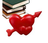 Valentine LED Heart Shaped Lamp - Matte Resin Luminaire | Battery Powered Desktop Ornament With Energy Efficient Bulb, Sweet Atmosphere Lighting For Bathroom Hallway Nightstand Nursery And