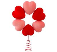 Valentine Tree Topper - Decoración romántica de San Valentín de 13.4 pulgadas, tema de amor | Decoraciones de árboles para el hogar de la boda del día de Galentines Sala Celebración Ornamento