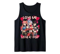 Valentine Vibes k-Pop Beats Los niños aman el corazón Chicas K Pop Camiseta sin Mangas