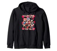 Valentine Vibes k-Pop Beats Los niños aman el corazón Chicas K Pop Sudadera con Capucha