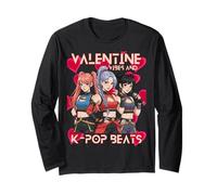 Valentine Vibes k-Pop Los niños me Hacen el corazón K-Pop Manga Larga