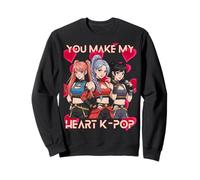 Valentine Vibes k-Pop Los niños me Hacen el corazón K-Pop Sudadera
