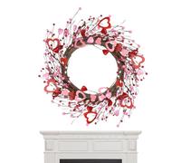 Valentine Wreath - Heart Front Door Decor | 15.7-Inch Valentine Heart Wreath For Front Door, Festival & Party Decoration, Perfect For Family Gathering, Kitchen, Entryway, Wedding Celebration