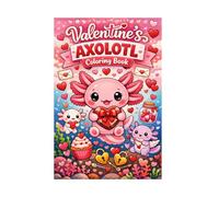 Valentine's Axolotl Coloring Book