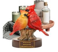 Valentines Birds Statue, Birds Figurines Decor |Romantic Resin Realistic Home Decor | Red Bird Ornament | For Family Friends Wife Husband Holiday Birthday Party Offices Home Entryway Living Room Dorms