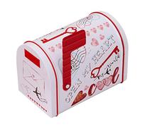 Valentines Card Box - Tin Mail Organizer Container, Festive Letter Collection Mailbox, Mini Present Holder Case | Suitable For Holiday Celebration School Event Envelope Display Keepsakes