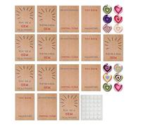 Valentines Day Cards - 6x8x2cm Heart Stone Party Supplies,12 Pieces Engaging Paper Romantic Love Cards,Vintage For Kids Boys Girls Friends School Class Office Classroom Travel Birthday