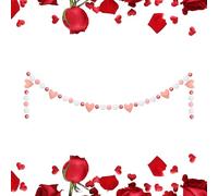 Valentines Day Decorations | Felt Romantic Heart Banner Home Decor | Colgando Love Themed Decoration | Soft Felt Heart Garland Design | Creates Warm Romantic Atmosphere | Suitable For Home Bedroo