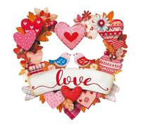 Valentines Day Door Sign - Heart Porch Sign Decor, Hanging Love Banner, Easy Setup Hanging Cord, Decorative Holiday Display, Seasonal Welcome Decor, Perfect for Indoor Outdoor Adornment