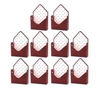 Valentines Day Envelope Box - Elegant Romantic Gift Holder for Holiday | Paper with Red Violet Black White Burgundy Colors, 10-Piece Set, Flower Arrangement Wrapping, Birthday Graduation Party