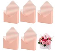 Valentines Day Envelopes Box, Valentine Envelope Boxes, Red Flower Gifts Box with Love Letters Design, Flower Wrapping Paper, Wedding & Valentine’s Day Gifts (5Pcs-D)