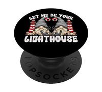 Valentines Day GNOME Cute Lighthouse and Anchor Love Quote PopSockets PopGrip Adhesivo