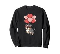 Valentines Day Heart Balloons Blue Merle Australian Shepherd Sudadera