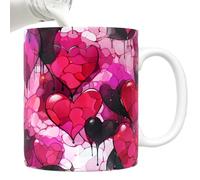 Valentines Day Heart Coffee Cup - Love Mug For Couples, Ceramic Valentine Drinkware, Romantic | Gift Boyfriend, Girlfriend, Partner, Desk, Office, Breakfast, Tea, Milk, Holiday And Present