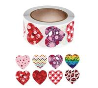 Valentine's Day Heart Stickers | 500 Pieces Heart-Shaped Decorative Sticker Roll, Perfect For Classroom, Valentine's Day, Wedding, Party, Birthday, Home, Celebration, And Workplace Crafts