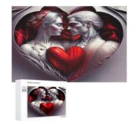 Valentine's Day Herzs Puzzles para adultos, puzles de madera de 1000 piezas, adecuado para niños a partir de 12 años, el aprendizaje educativo (75 x 50 cm)
