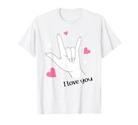 Valentines Day I Love You Hand Sign Language ASL Heart Cute Camiseta