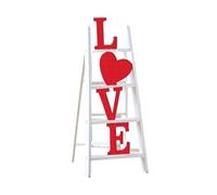 Valentine's Day Love Ladder Tabletop Decoration, Love on The Staircase Tabletop Wooden Ornaments, Valentine's Day Sign for Desk, Mantle, Shelf, Nightstand, Party, Wedding, and Home Decorations