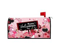 Valentine's Day Mailbox Covers, Impermeable Mail Drop Protection, 20,87 x 18,11 in Colorful Heart Design, Decorative Postbox Cover for Home and Restaurants