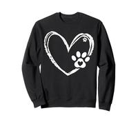 Valentines Day Paw Dog Heart Paws Cute Dog Cat Lover Sudadera
