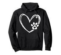Valentines Day Paw Dog Heart Paws Cute Dog Cat Lover Sudadera con Capucha