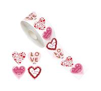 Valentines Day - Pegatinas de corazón | Self-Adhesive Self-Adhesive Seal Label For Greeting Cards | Self-Adhesive Heart-Shaped Stickerrs For Journal Reward Classroom Wedding Party