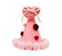 Valentine's Day Pet Love Hat, Plush Balls Pet Valentine Hat, Heart Pet Valentine's Day Hat, Pet Valentine's Day Costume Headwear, Valentine's Day Pet Dress-Up Clothing, Small Dog Valentine Hat